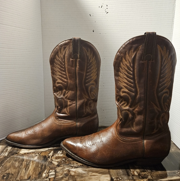 Men's Boulet Leather Cowboy Boots - Picture 1 of 6